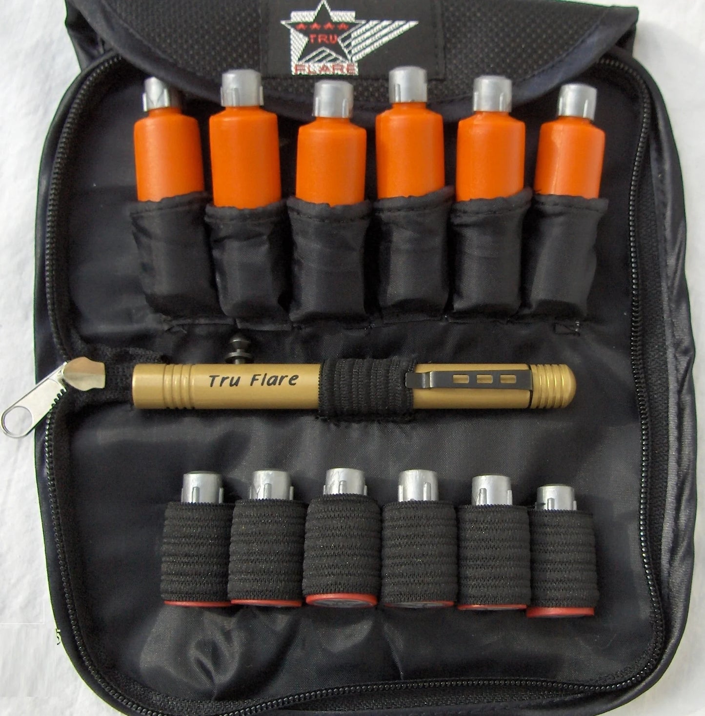 Tru Flare Kit Loaded Pouch with Launcher, 6 Bangers, 6 Flares