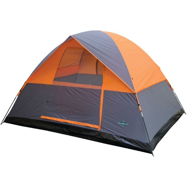 Stansport Tents - 3 Season Tent - 8 X 10 X 6 Ft - Orange W/Gray Trim cariboo