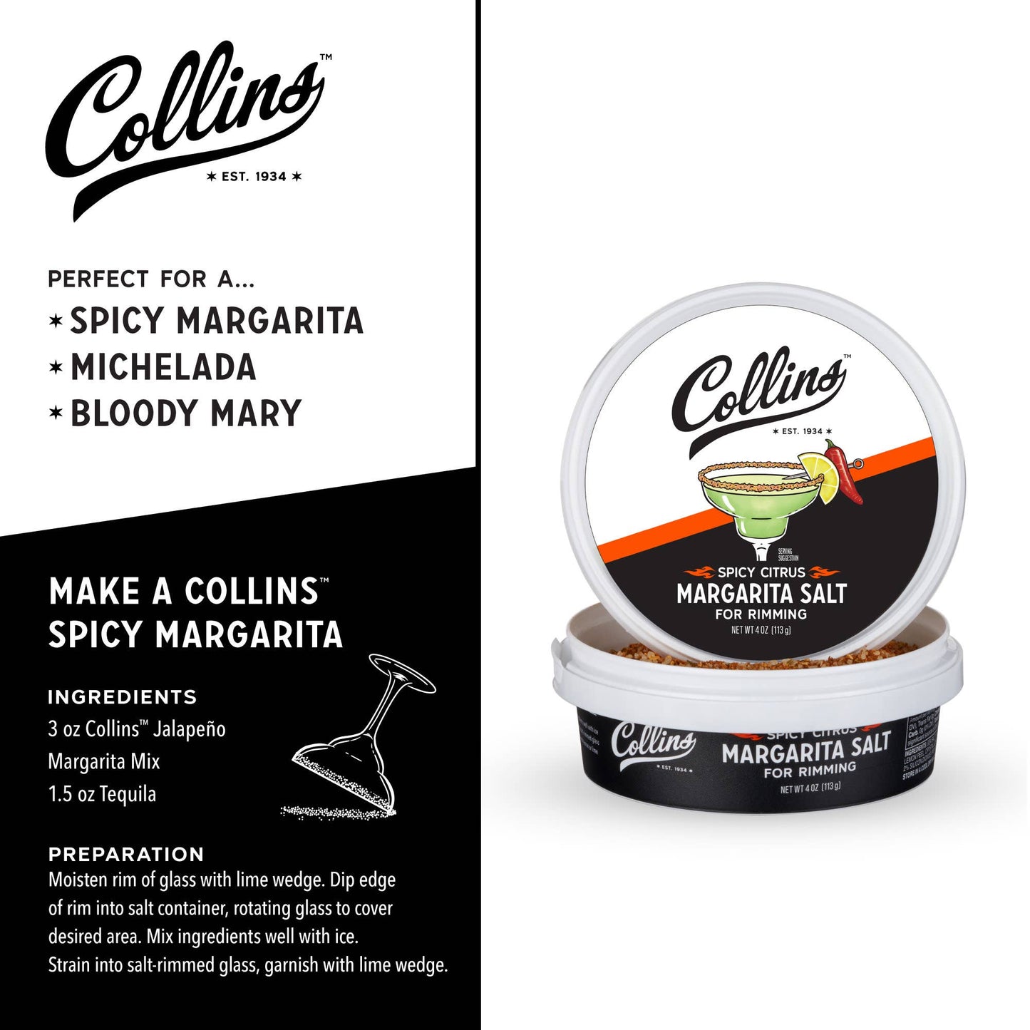 Spicy Citrus Glass Rimming Margarita Sea Salt 4 oz