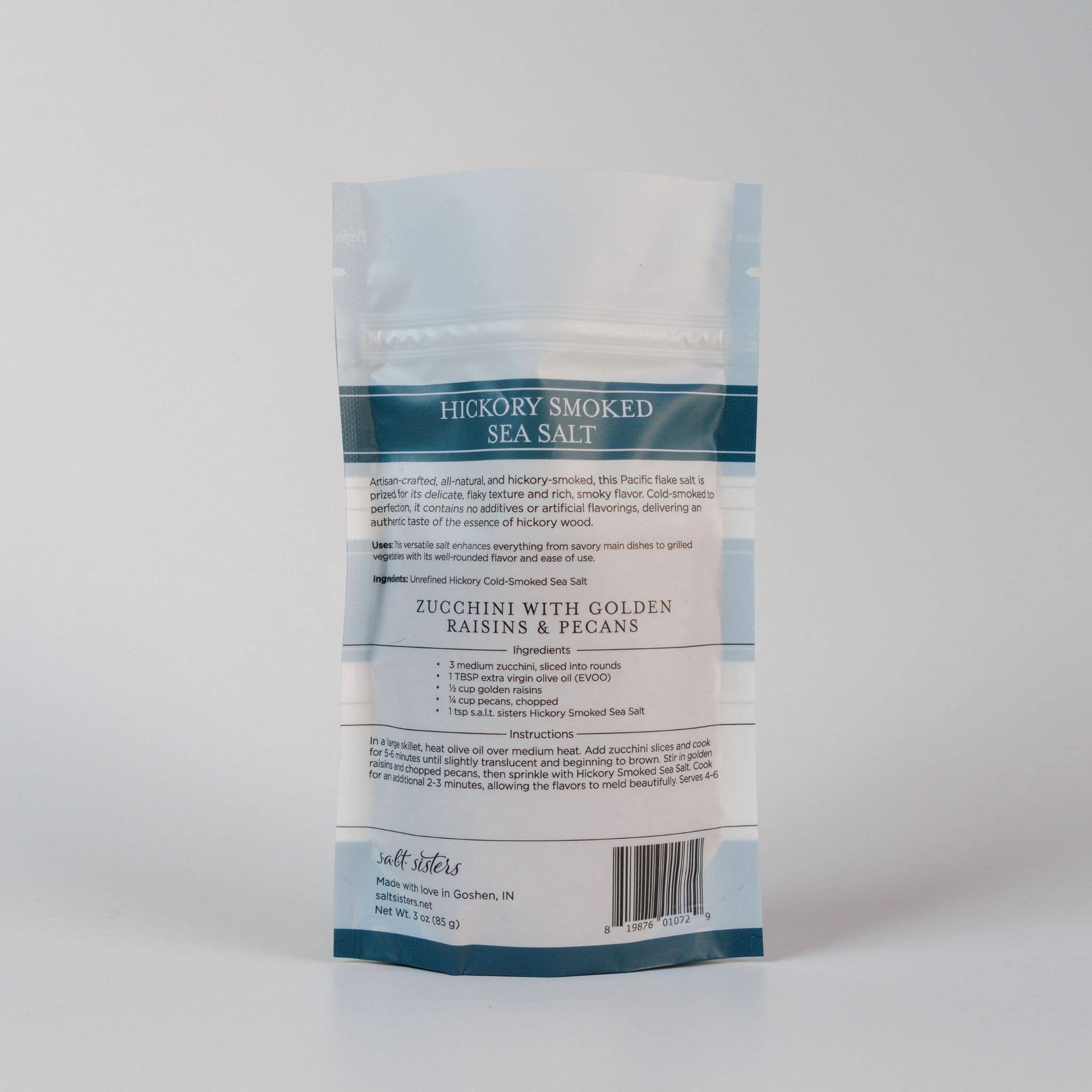 All-Natural Sea Salt - Hickory Smoked - 3 oz Salt Sisters