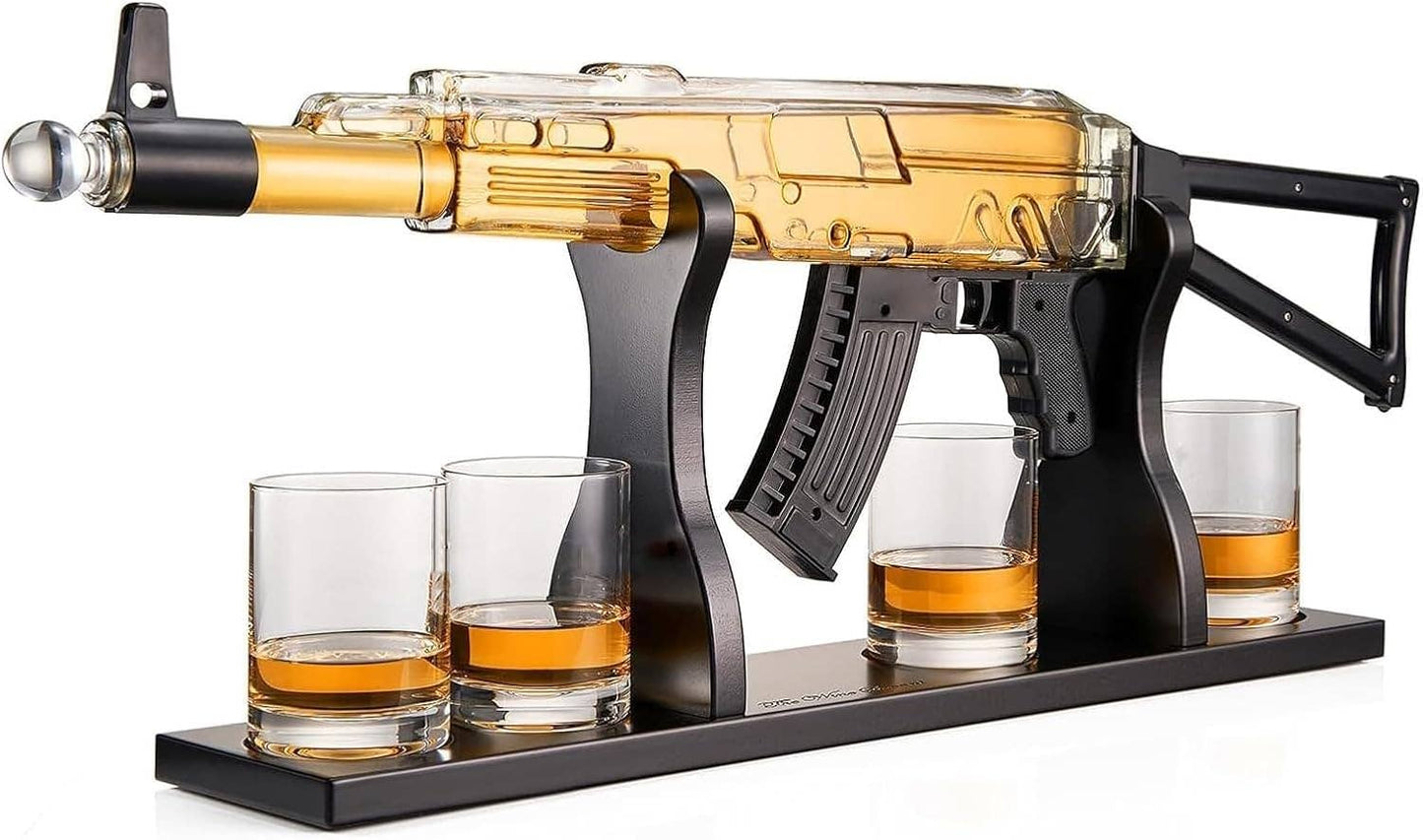 AK47 Gun Decanter Set | 710 ml | 4, 10.5oz