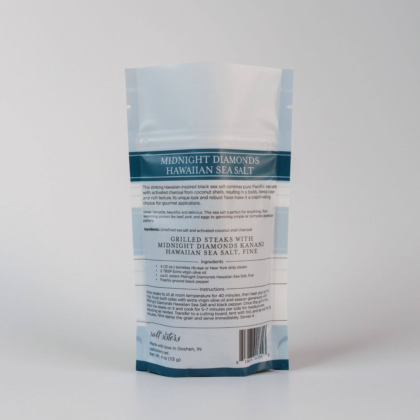 Sea Salt - Hawaiian - Midnight Diamonds - Fine - 4 oz Bag Salt Sisters