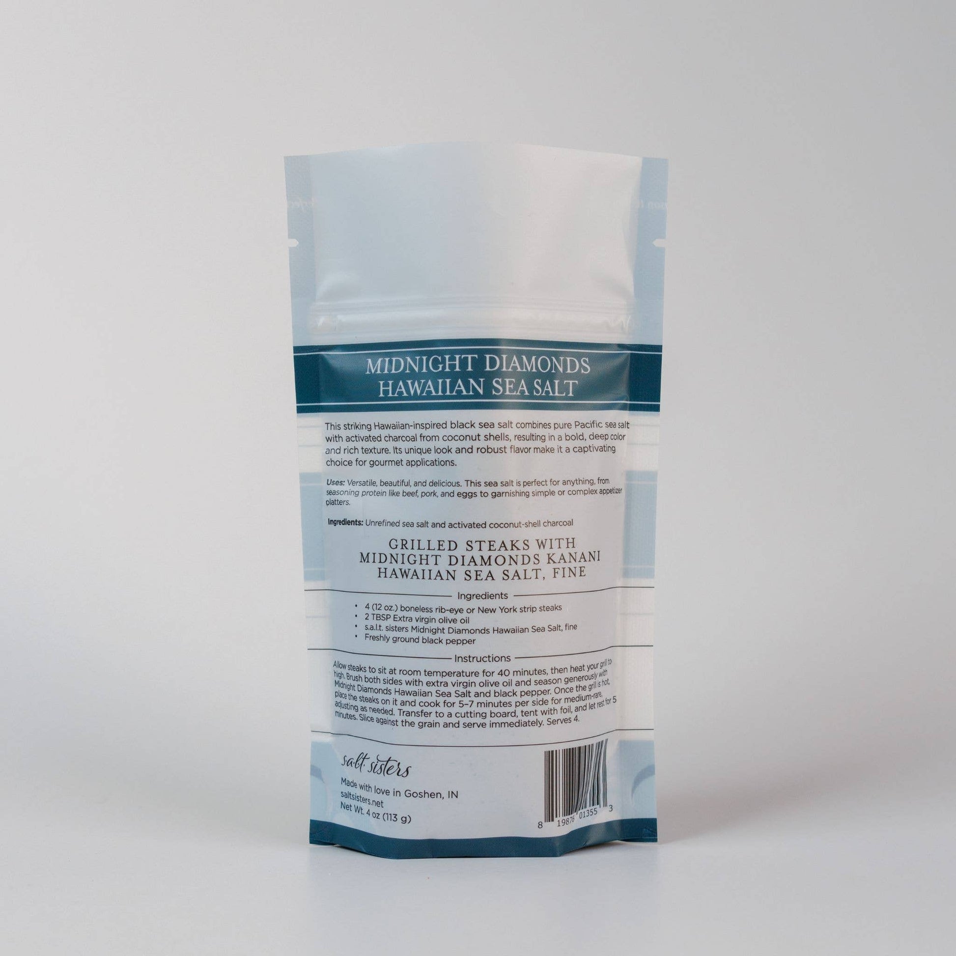 Sea Salt - Hawaiian - Midnight Diamonds - Fine - 4 oz Bag Salt Sisters