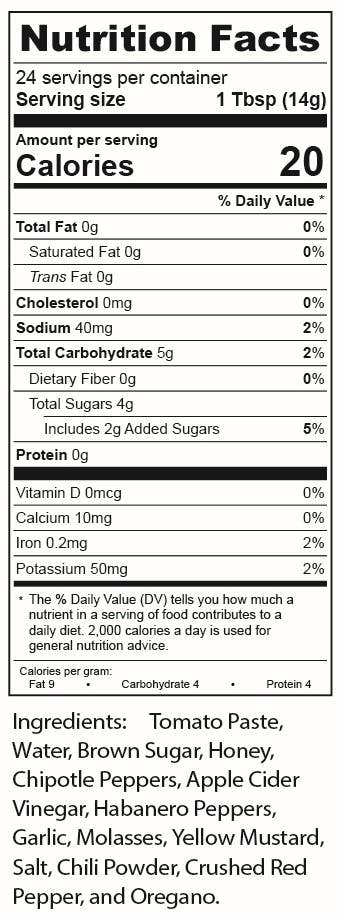Torchbearer Chipotle BBQ | 12oz Bottle | Spicy n Smokey BBQ | Heat 3/10