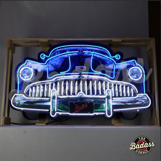 Buick Grill Neon Sign in a Steel Can