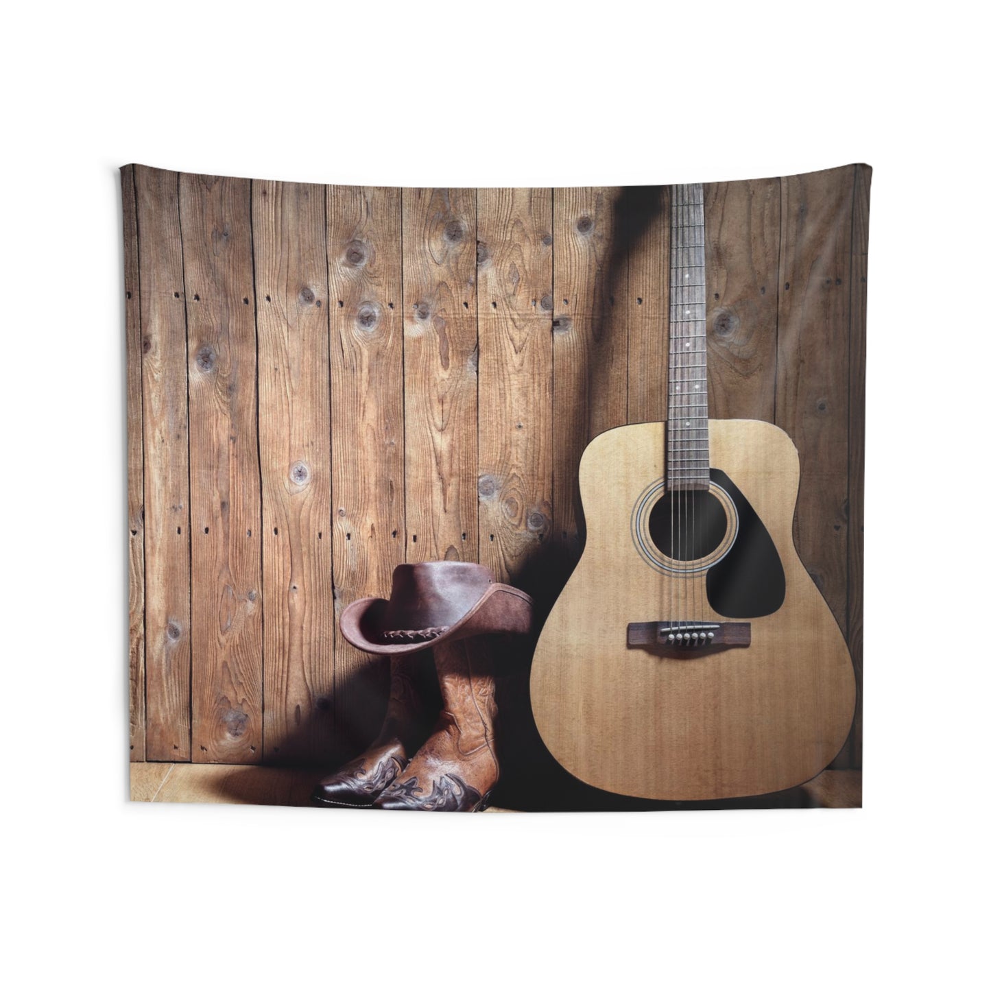 Acoustic Guitar Cowboy Boot - Indoor Wall Tapestries