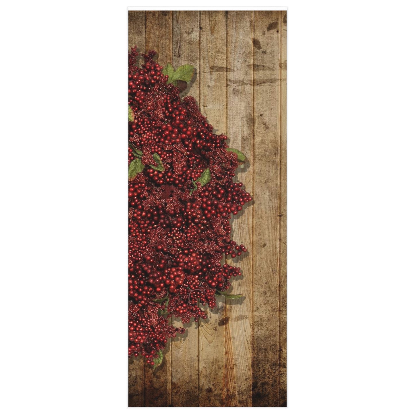 Red Berries on Barnboard Wrapping Paper