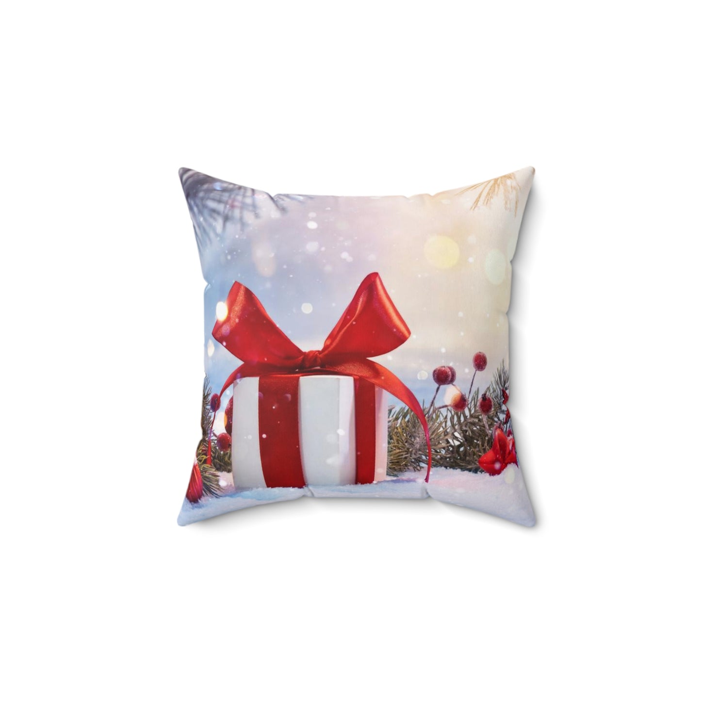 Christmas Gift Spun Polyester Square Pillow