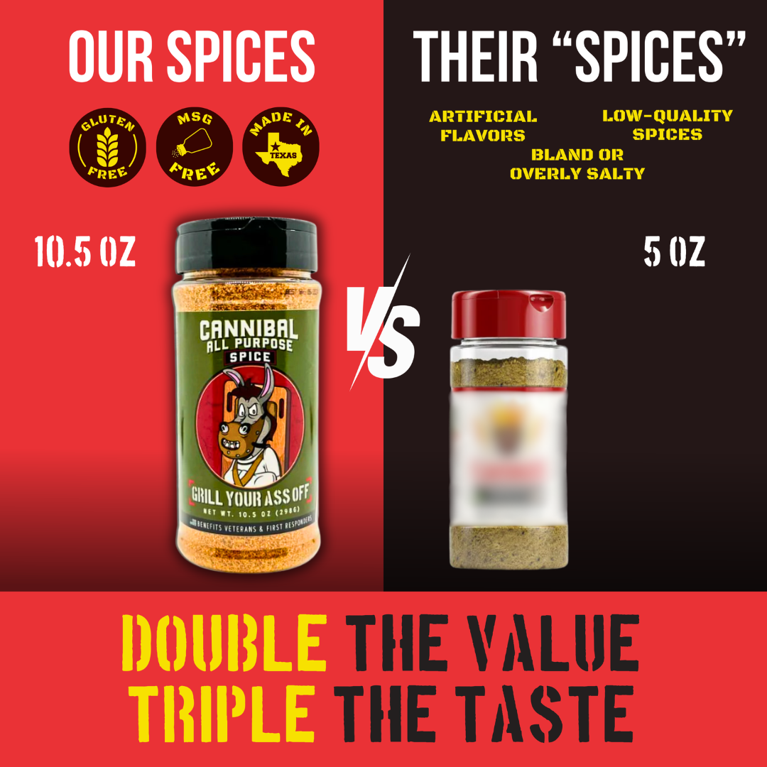 Cannibal All-Purpose Spice – Bold Flavor for Every Meal Grill Your Ass Off - Spices, Rubs, Seasonings, Sauces, Jerky