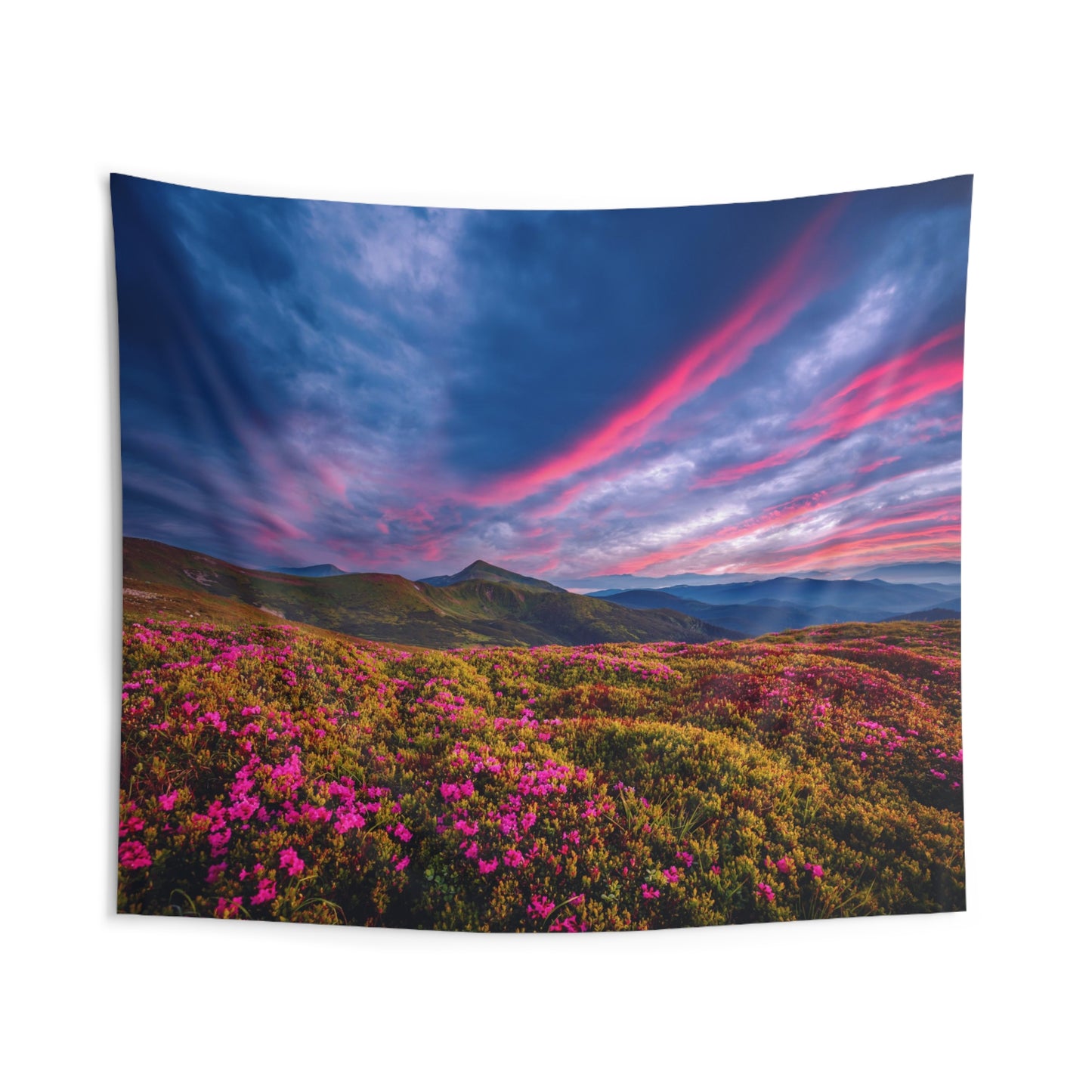 Summer Mountain Sunset Indoor Wall Tapestries