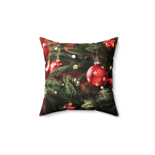 Christmas Tree Spun Polyester Square Pillow