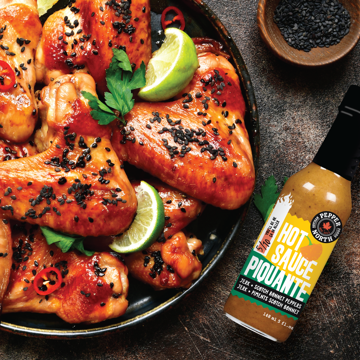 Pepper North  Jerk + Scotch Bonnet Peppers Hot Sauce