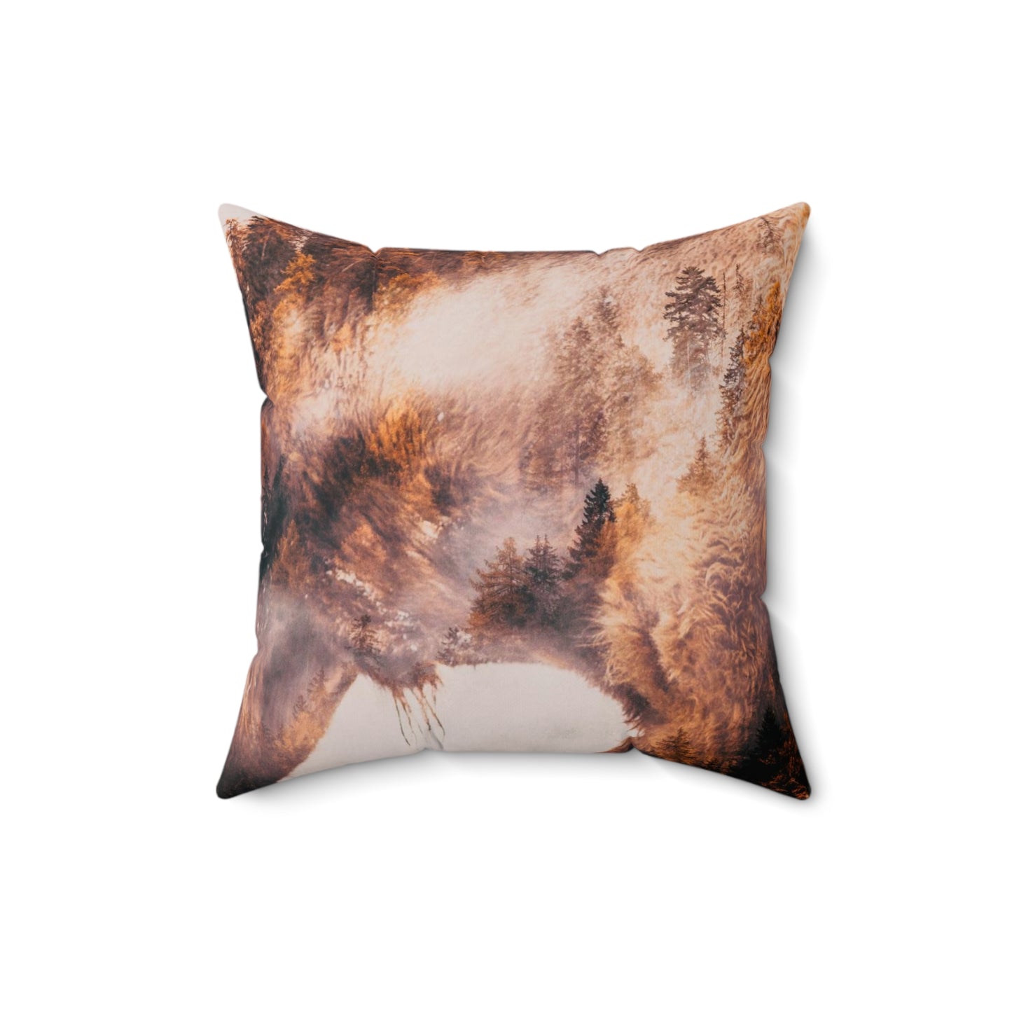 Double exposure Buffalo  Square Pillow