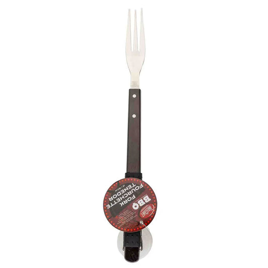 TableCraft Wood Handle Grilling 2-Tined Fork with Soft Grip