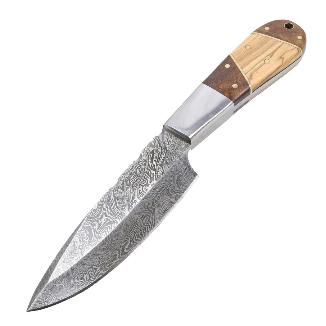 9" Wood Handle Damascus Knife