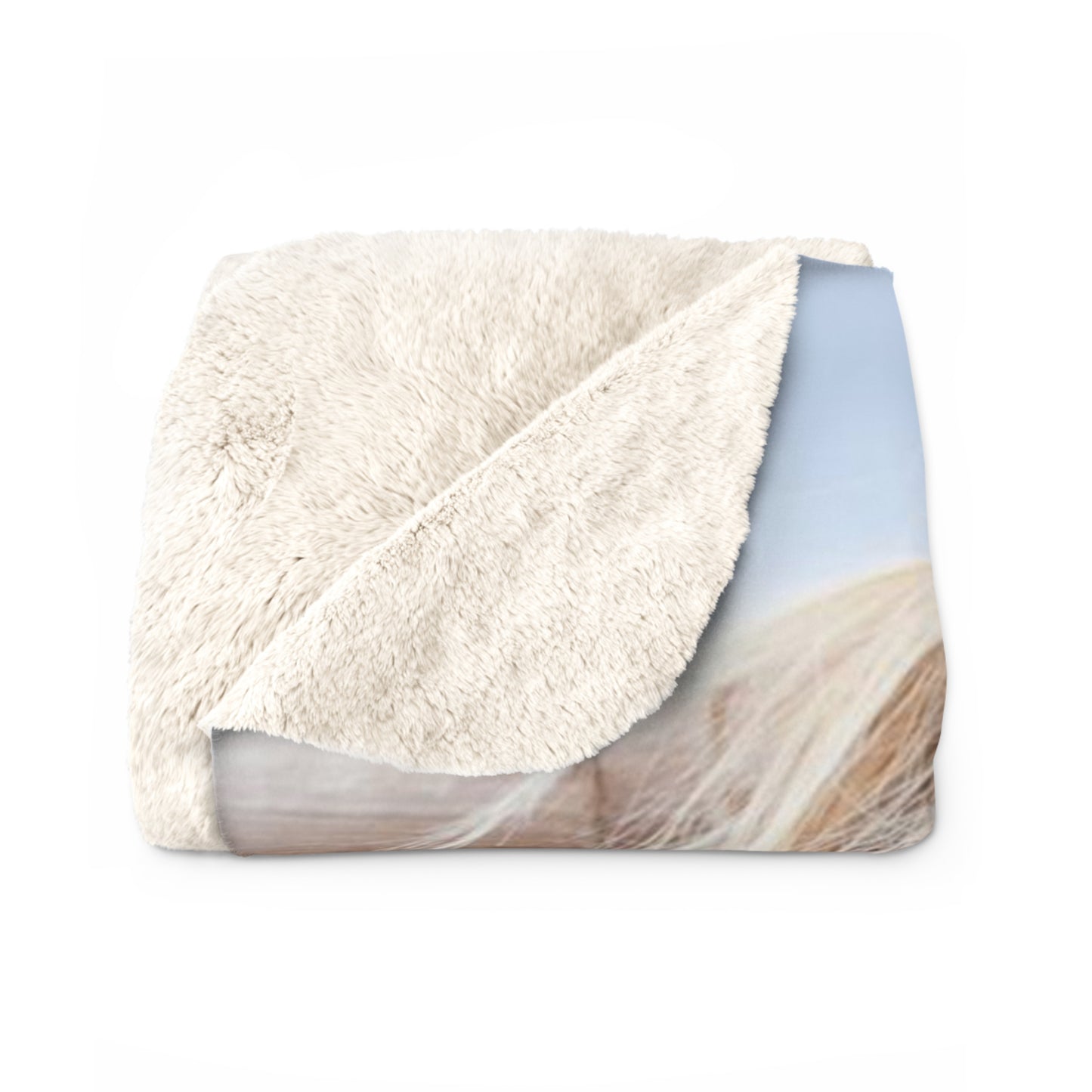 Highland Cow white Sherpa Fleece Blanket