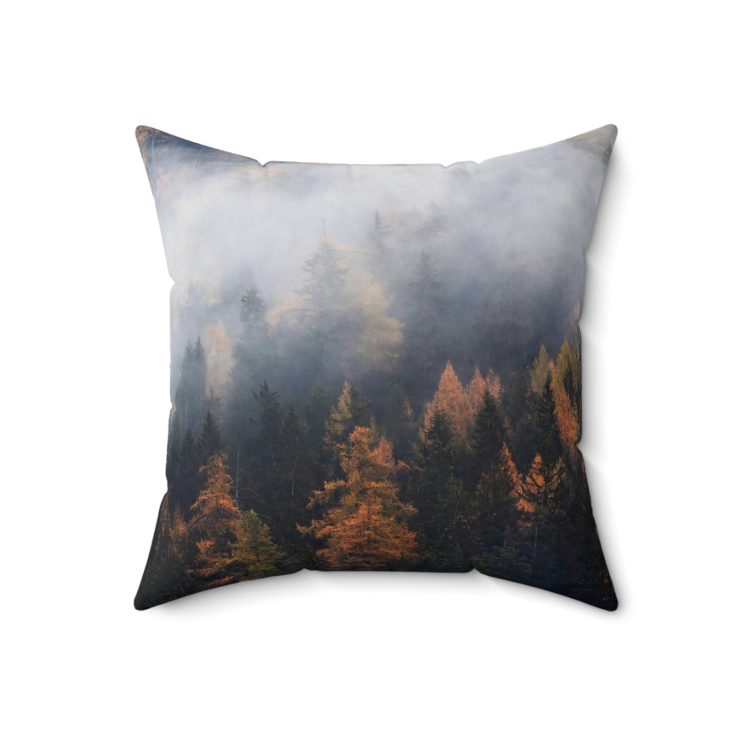 Grizzly Bear in the foggy mountains  Square Pillow