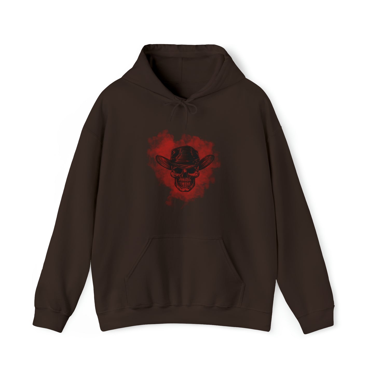 Red Silhouette Cowboy Smoke - Unisex Heavy Blend™ Hooded Sweatshirt