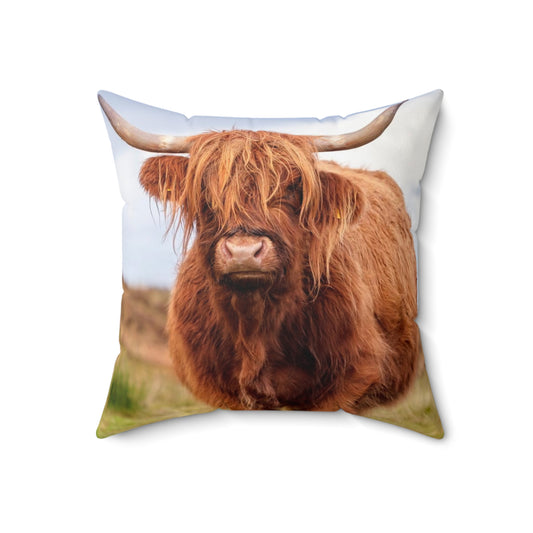 The Highland Cow  Square Pillow