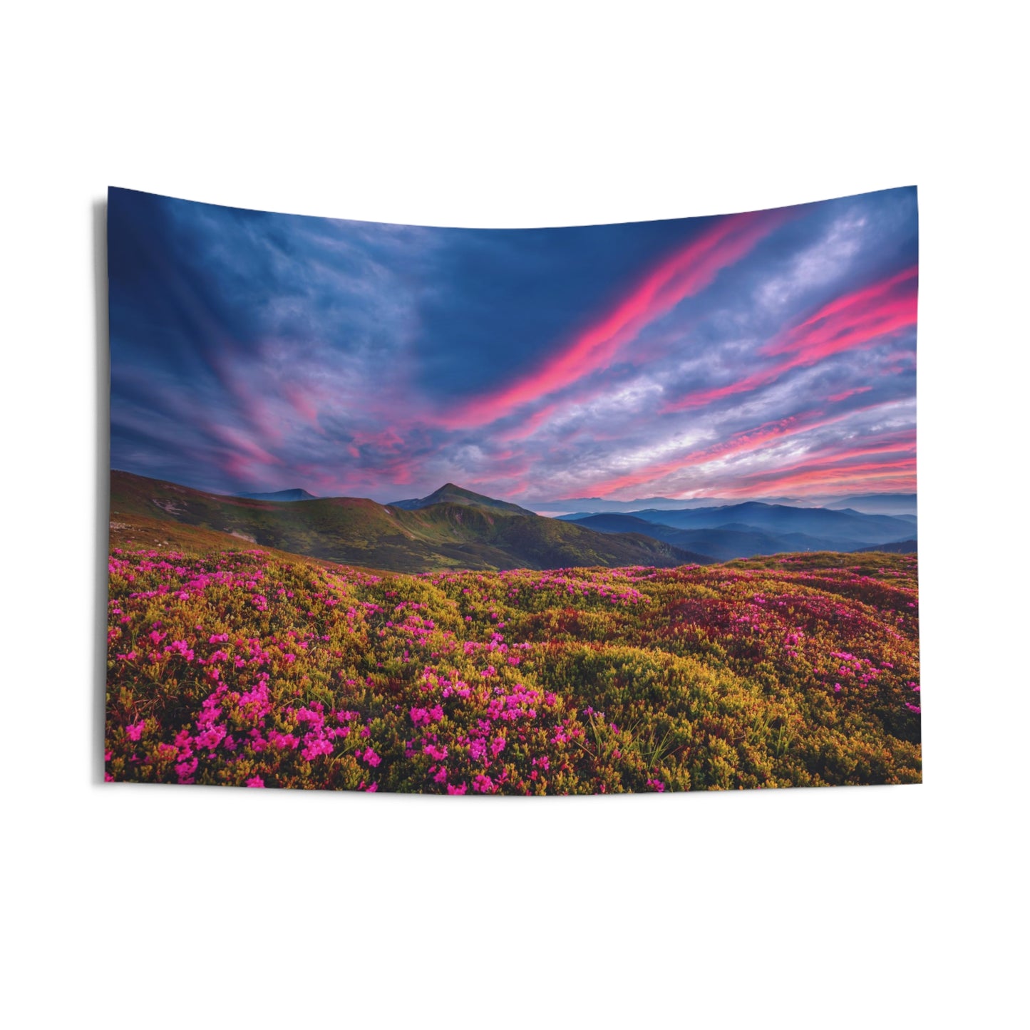 Summer Mountain Sunset Indoor Wall Tapestries