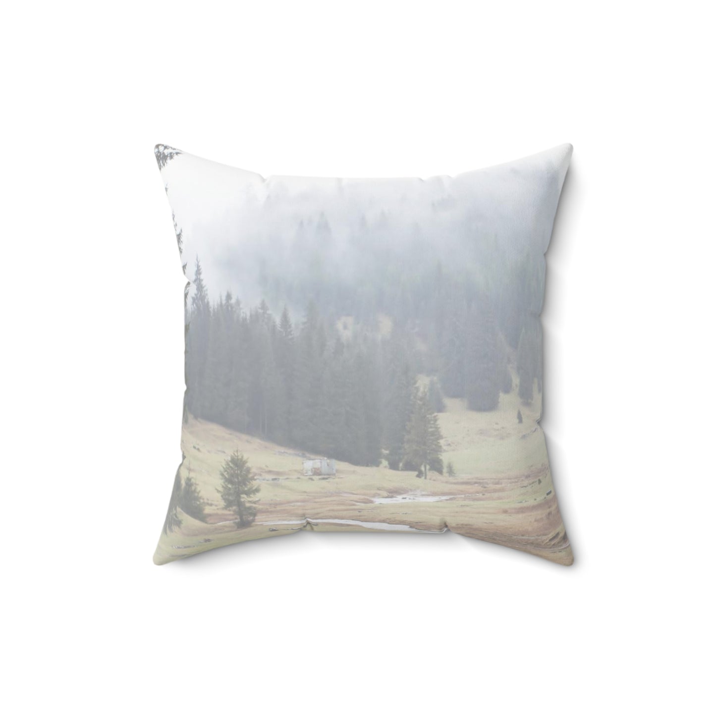 Bison in the fog  Square Pillow