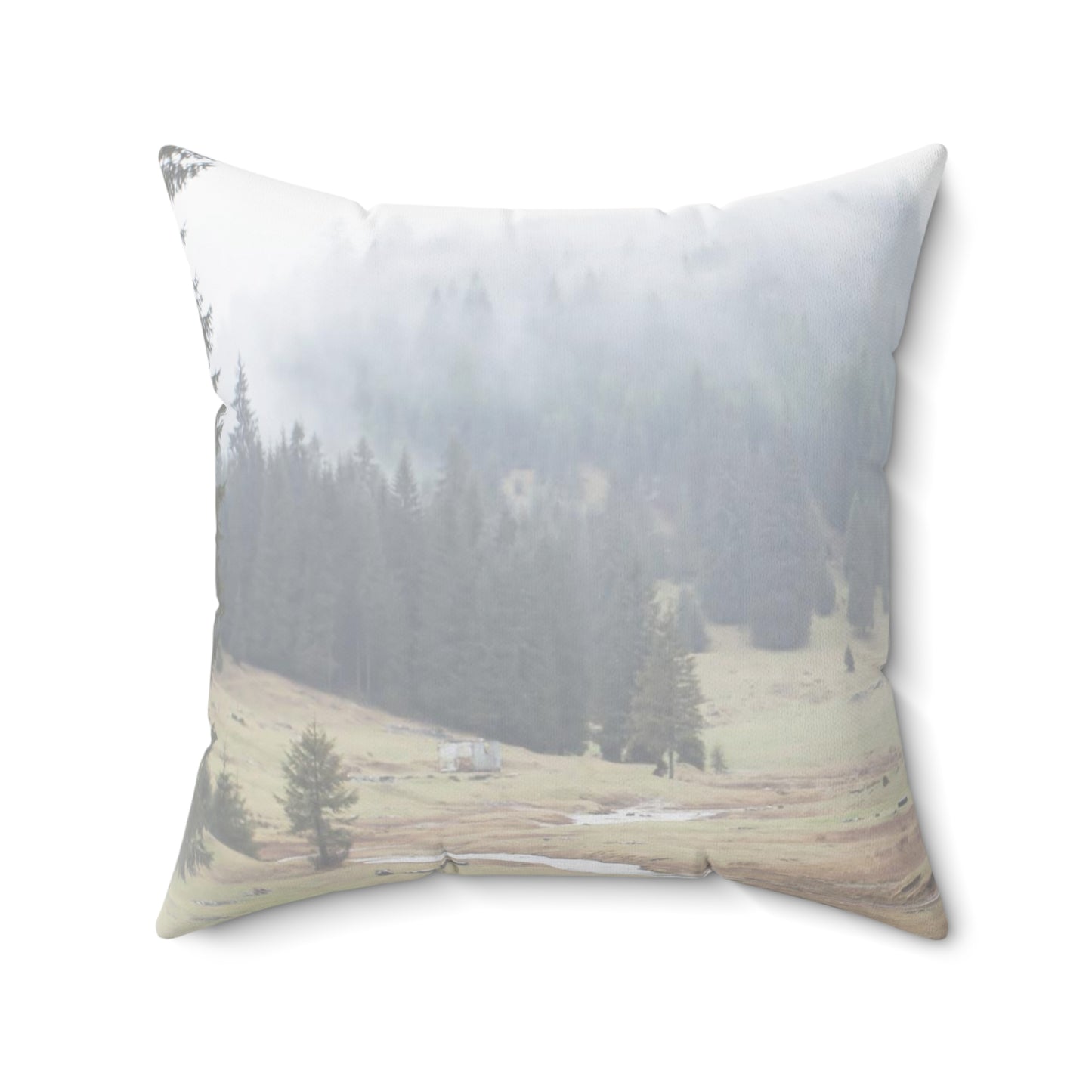 Bison in the fog  Square Pillow