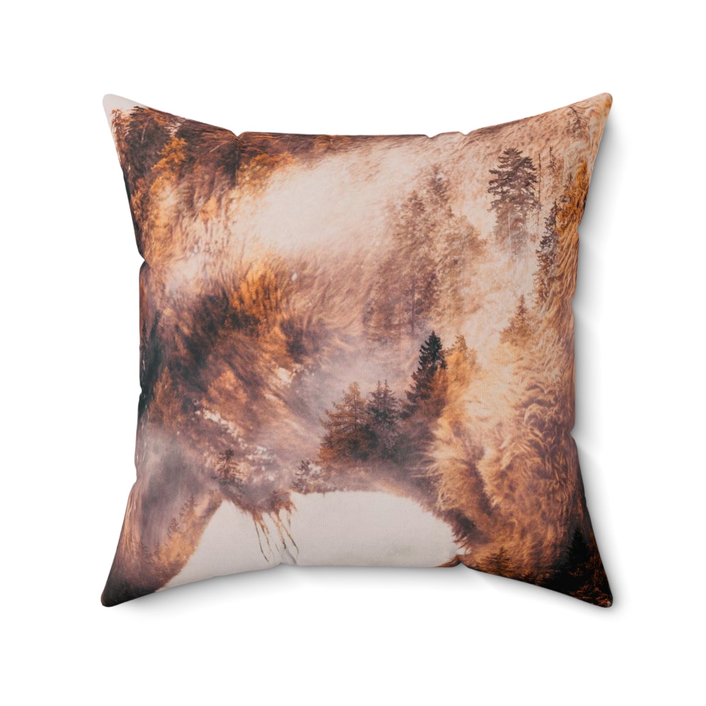 Double exposure Buffalo  Square Pillow