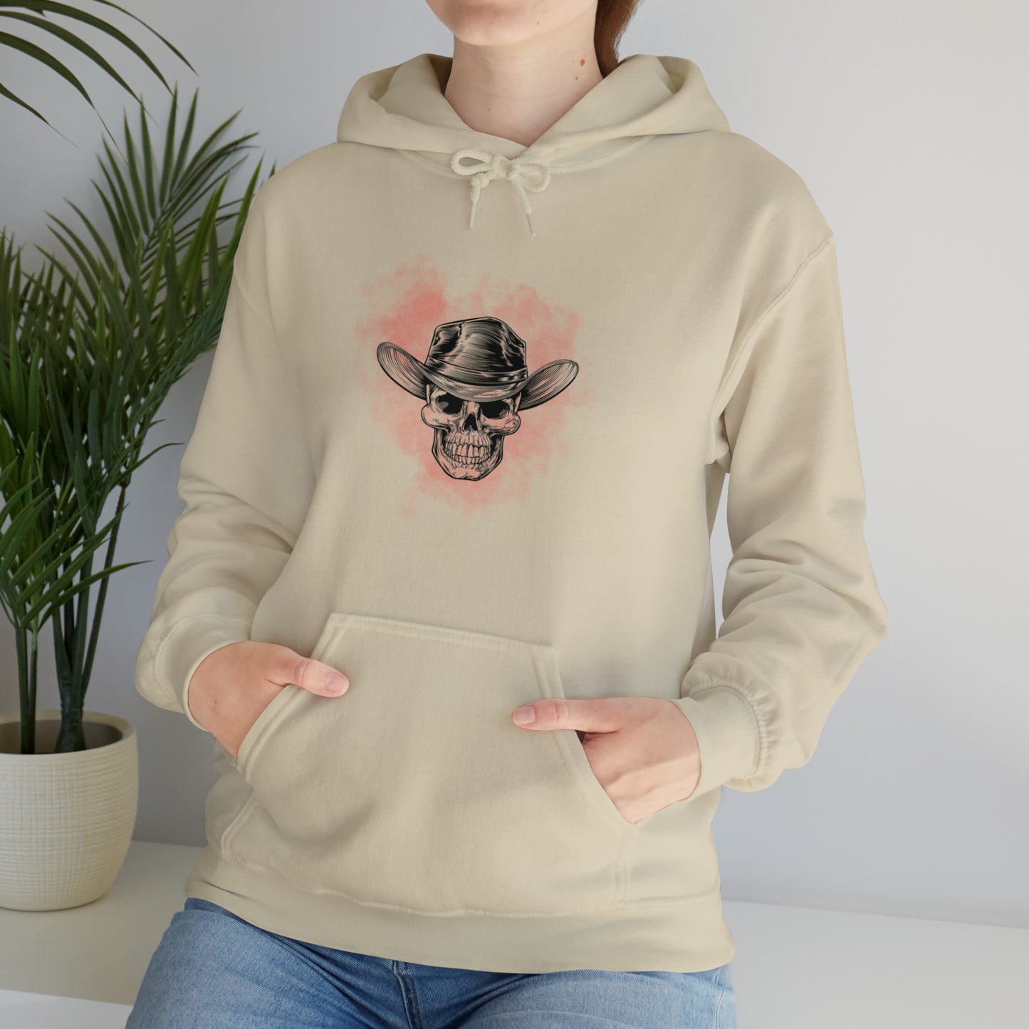 Red Silhouette Cowboy Smoke - Unisex Heavy Blend™ Hooded Sweatshirt