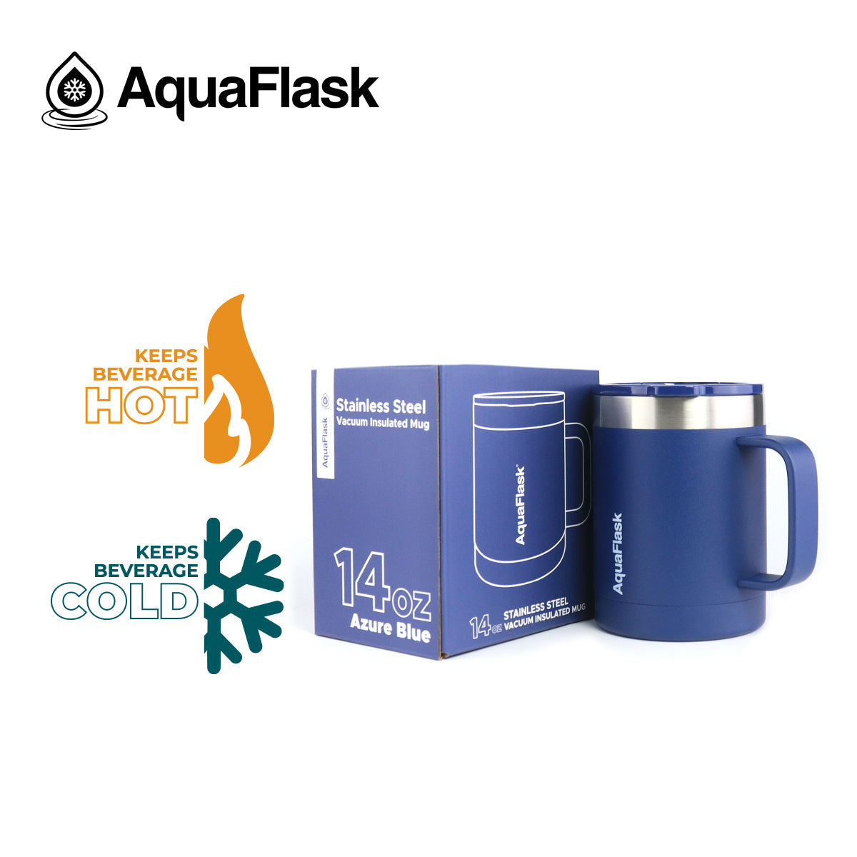 Aquaflask Thermal Insulated Lidded Mug With Handle 415ml (14 oz) aquaflaskcanada