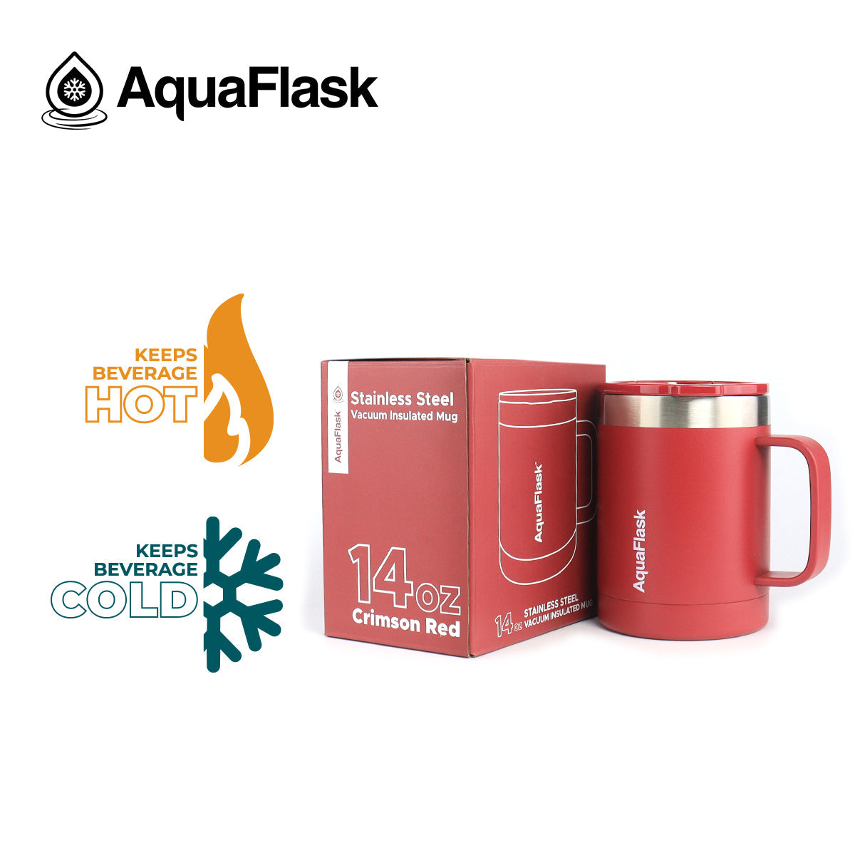 Aquaflask Thermal Insulated Lidded Mug With Handle 415ml (14 oz) aquaflaskcanada