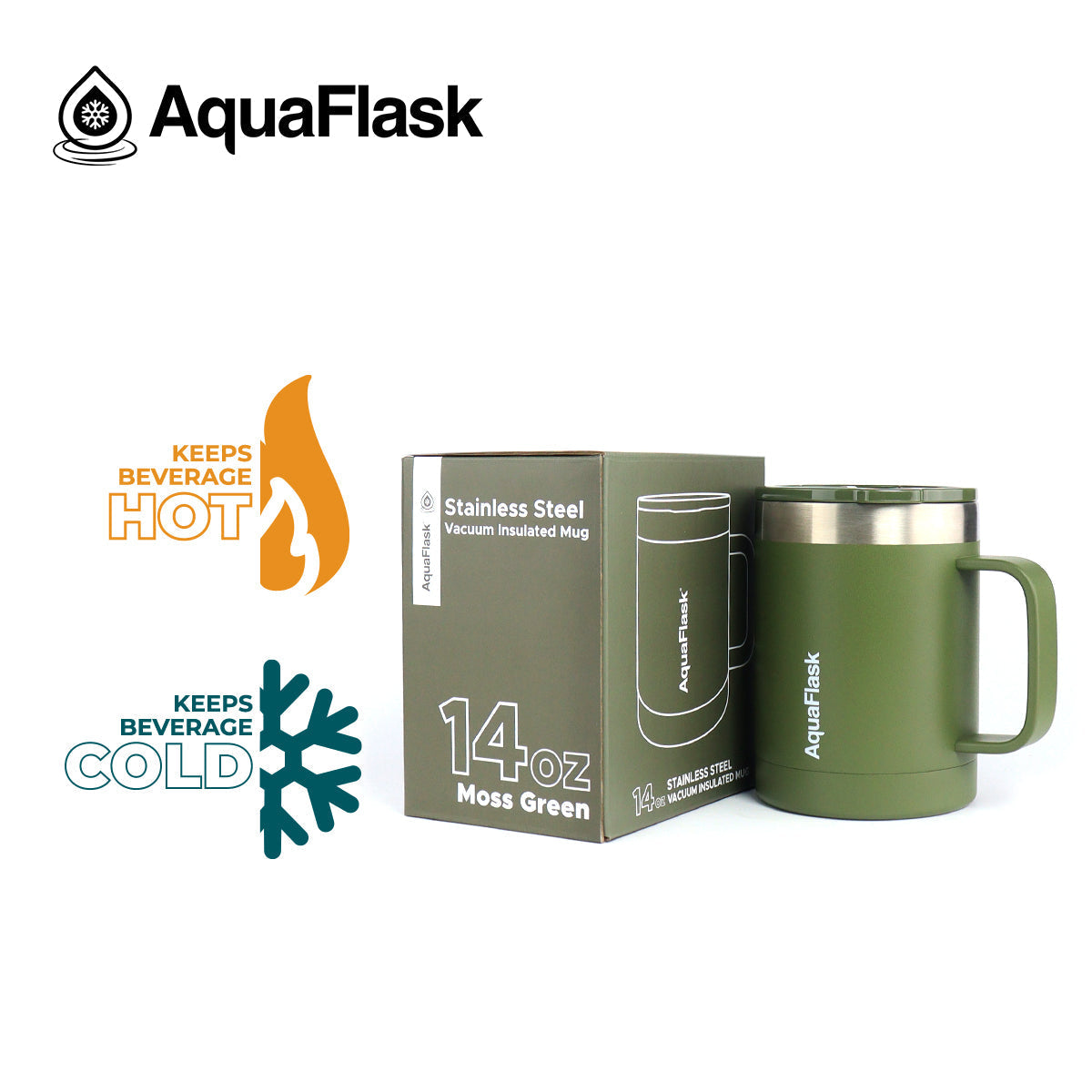 Aquaflask Thermal Insulated Lidded Mug With Handle 415ml (14 oz) aquaflaskcanada