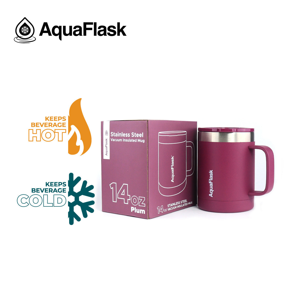 Aquaflask Thermal Insulated Lidded Mug With Handle 415ml (14 oz) aquaflaskcanada