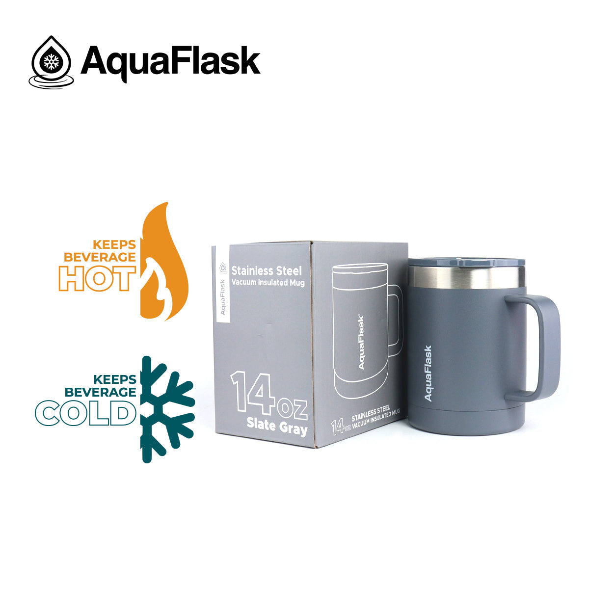 Aquaflask Thermal Insulated Lidded Mug With Handle 415ml (14 oz) aquaflaskcanada