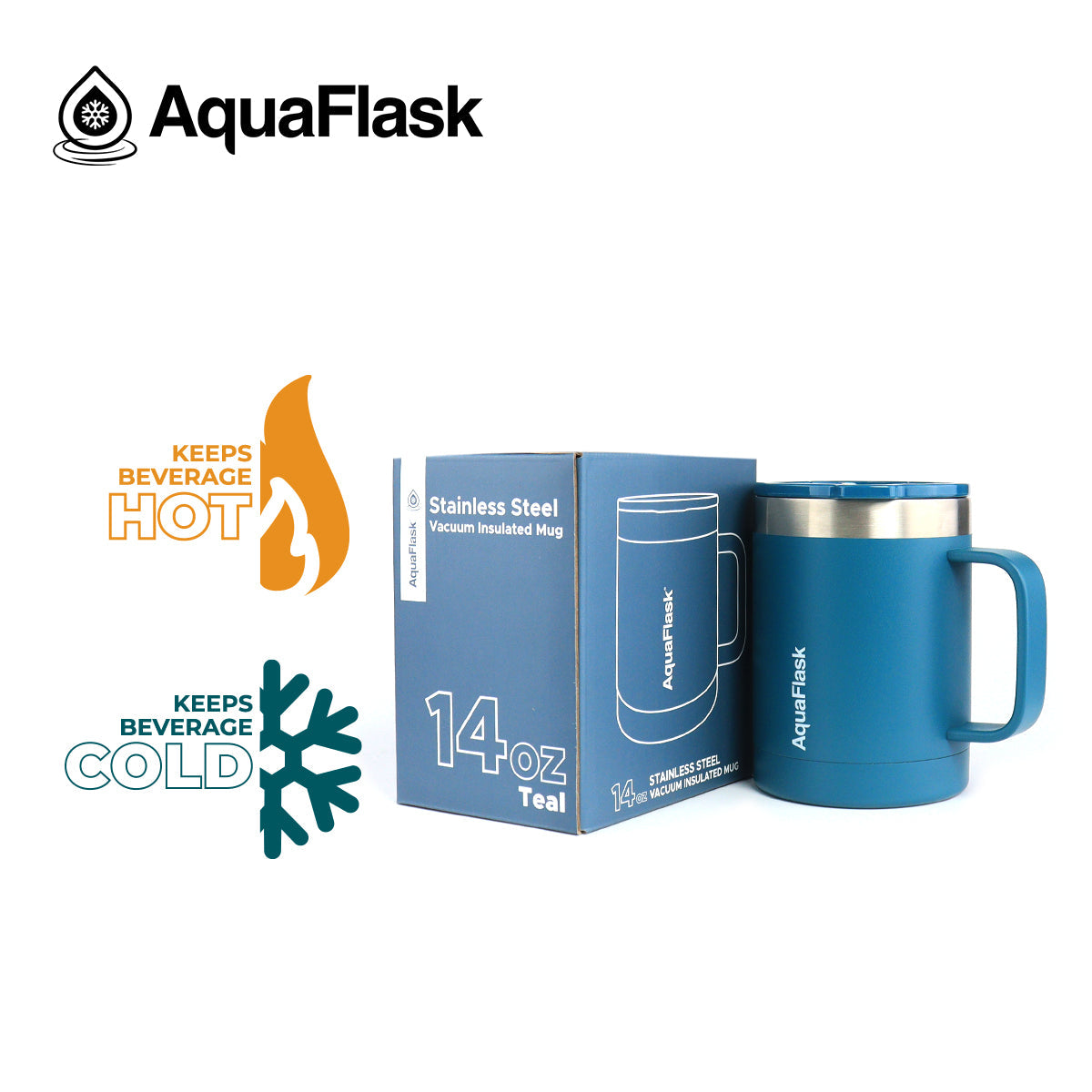 Aquaflask Thermal Insulated Lidded Mug With Handle 415ml (14 oz) aquaflaskcanada