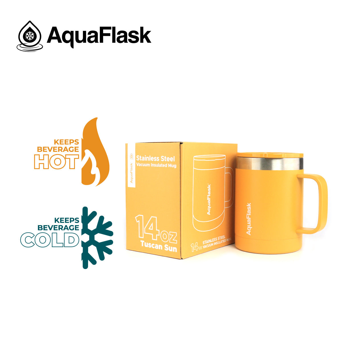 Aquaflask Thermal Insulated Lidded Mug With Handle 415ml (14 oz) aquaflaskcanada