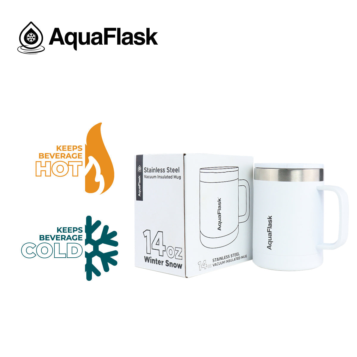 Aquaflask Thermal Insulated Lidded Mug With Handle 415ml (14 oz) aquaflaskcanada