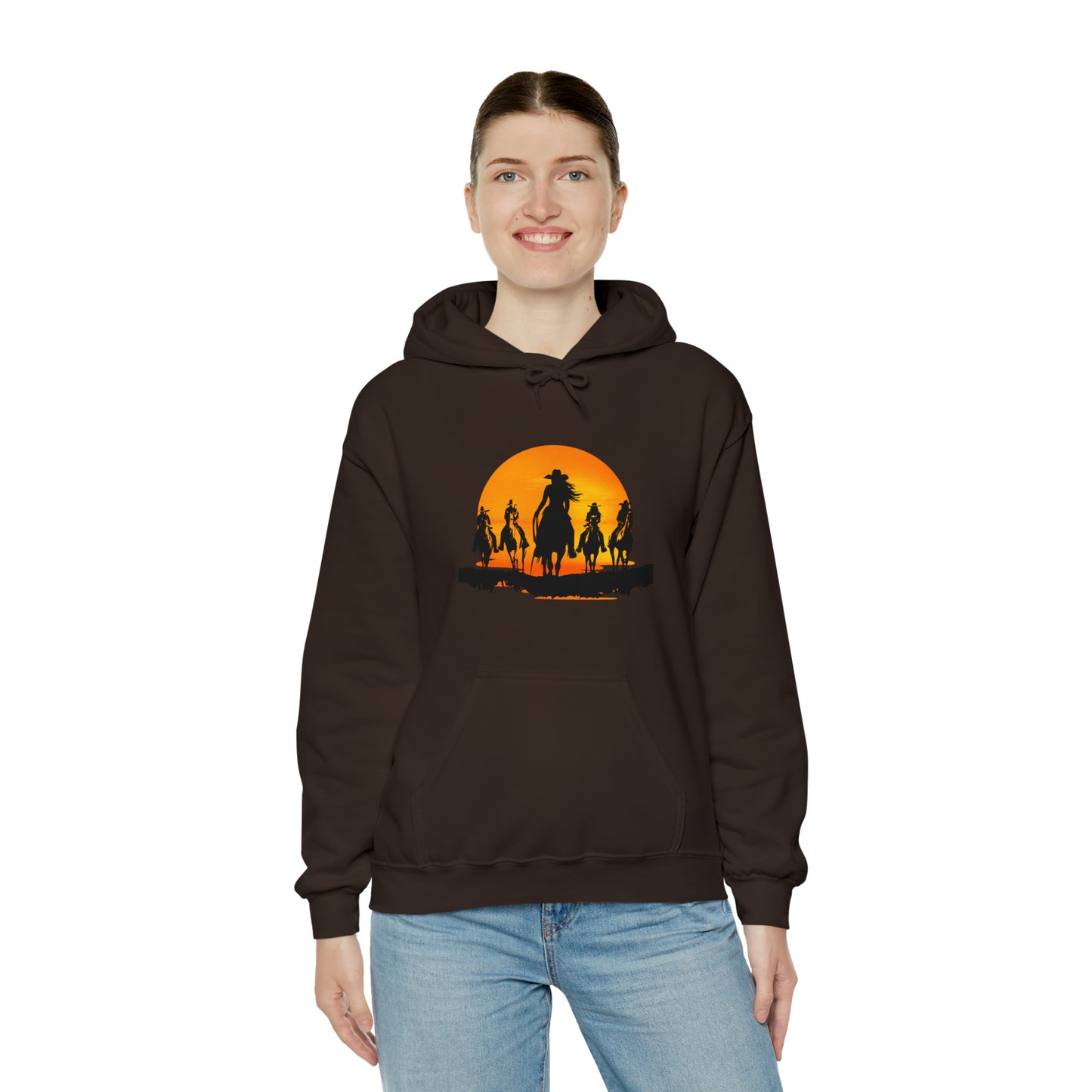 cowgirls in the sunset - Unisex Heavy Blend™ Hooded Sweatshirt