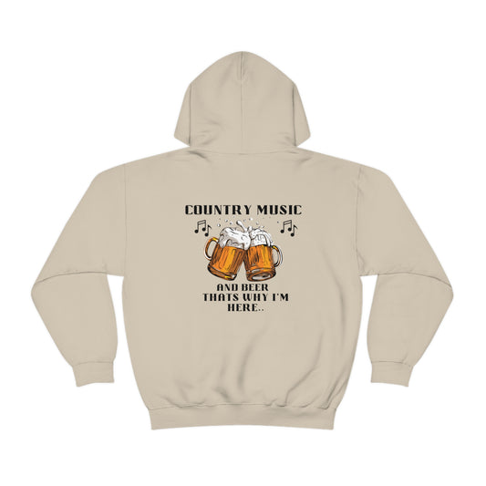 Unisex Heavy Blend™ Hooded Sweatshirt - Country music and beer, thats why I'm here