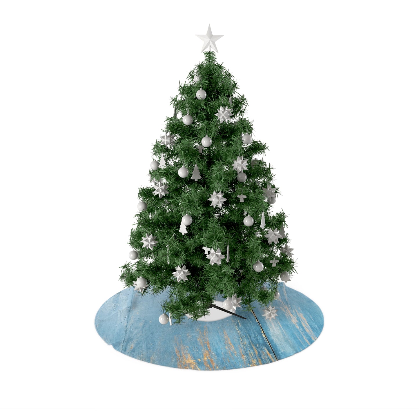 Teal Barnboard Christmas Tree Skirts
