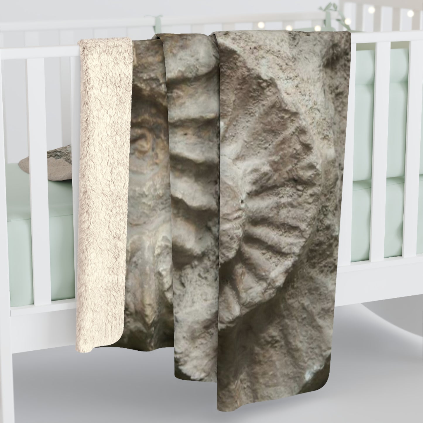 Ammonite fossil Sherpa Fleece Blanket