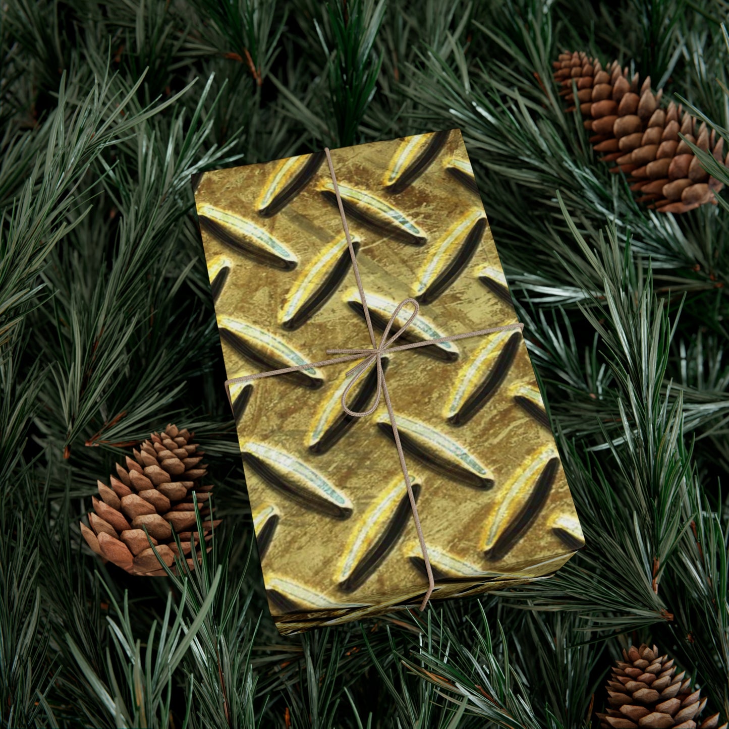 Gold Treadplate Gift Wrap Papers