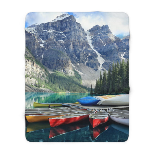 Moraine Lake Alberta Sherpa Fleece Blanket for Home