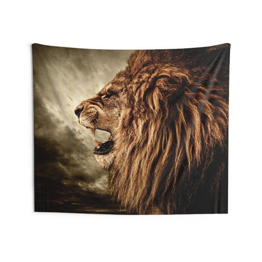 Lions Head Indoor Wall Tapestries