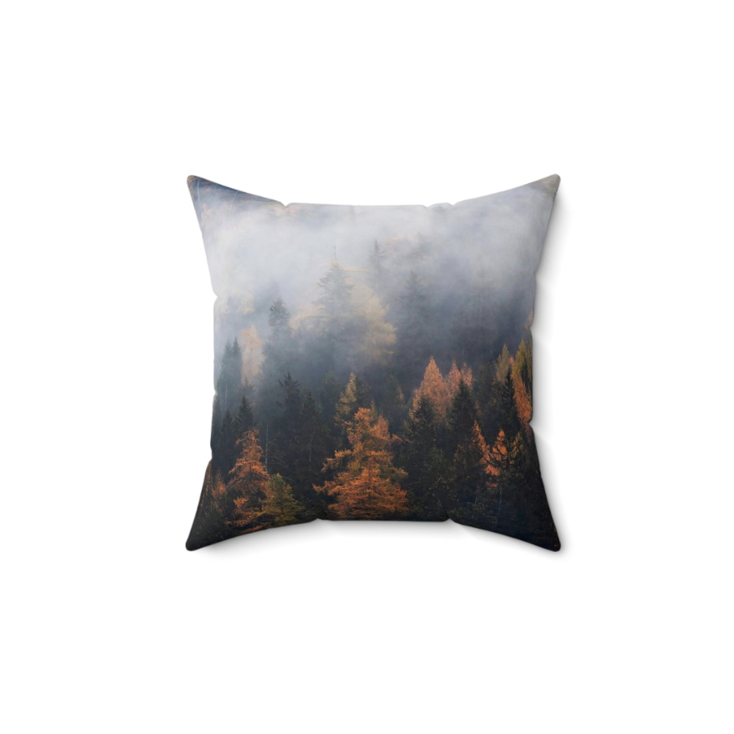 Grizzly Bear in the foggy mountains  Square Pillow