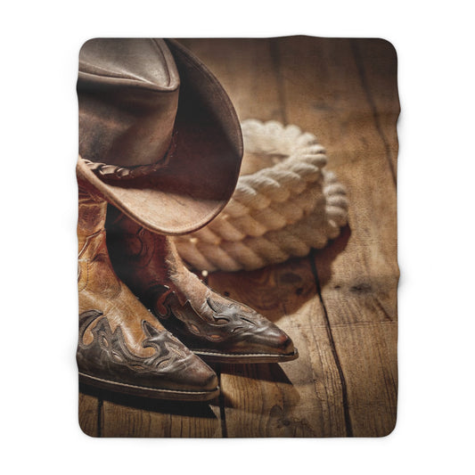 Cowboy Sherpa Fleece Blanket for Home