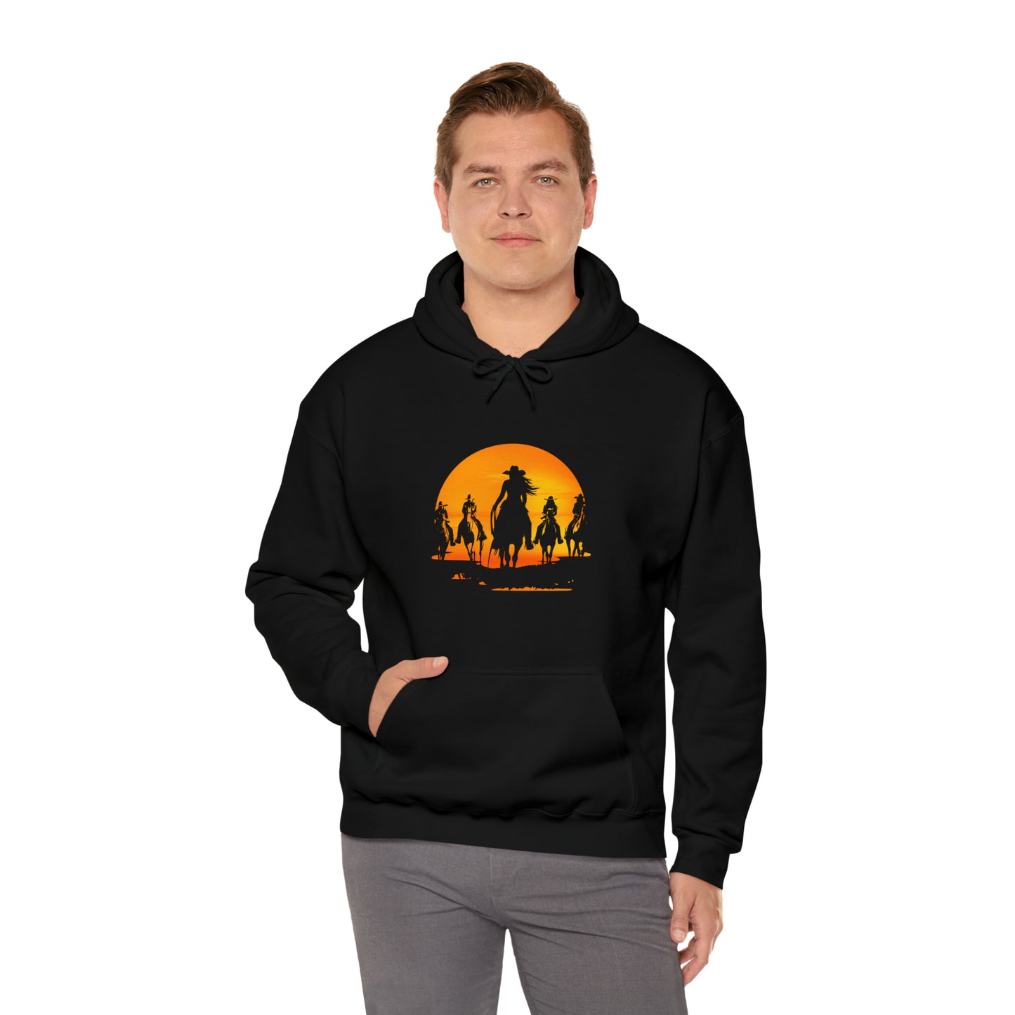 cowgirls in the sunset - Unisex Heavy Blend™ Hooded Sweatshirt