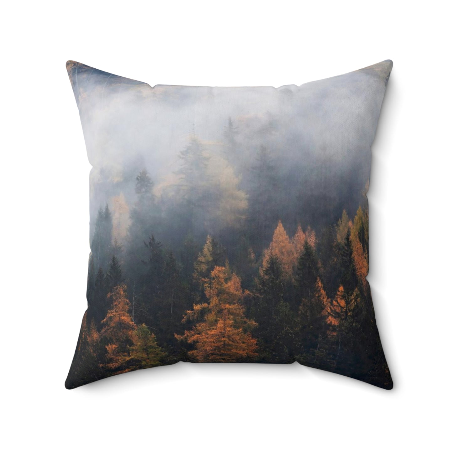 Grizzly Bear in the foggy mountains  Square Pillow