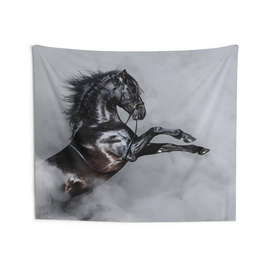 Smokey Black Stallion Indoor Wall Tapestries