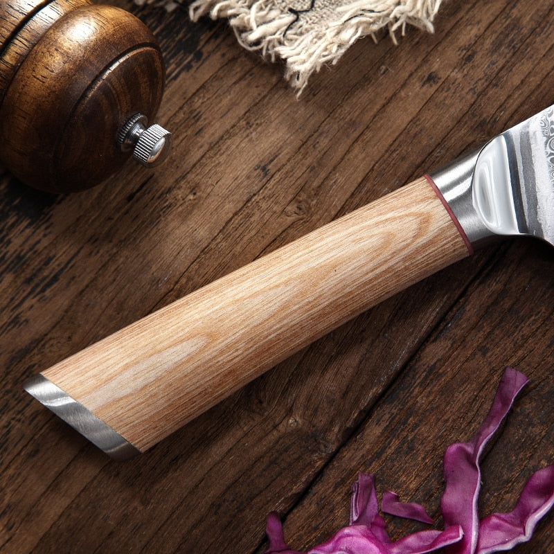 V-Gold 67-Layer Damascus Kitchen Knife – Stainless Steel Chef, Cleaver & Utility Knife