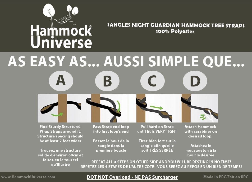 Hammock Tree Straps - 21 Multi-Loop Adjustment System Hammock Universe Canada